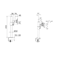 Multibrackets 7350073735150 M VESA Deskmount Officeline Single 15"-30" fehér 75x75 100x100 döntés 85-60 fok forgás 360 fok pivot 90 fok max 8 kg #6