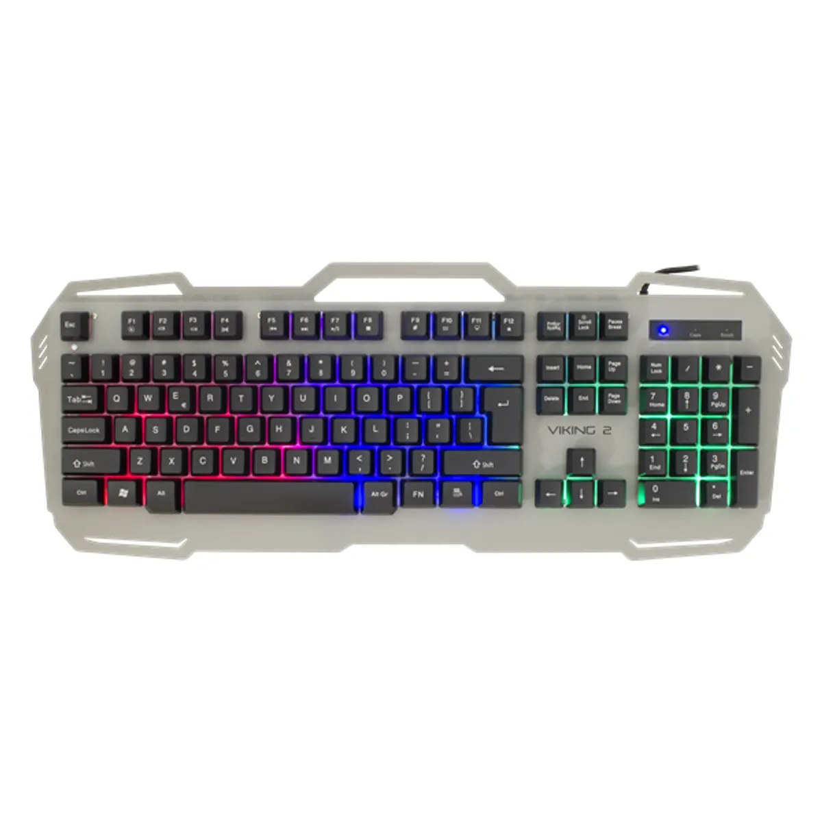 Whiteshark GK-1924HU Viking-2 HU kiosztás USB 2.0 membrán 104 gomb szivárványos háttérvilágítás fémlemez okostelefon tartó #1
