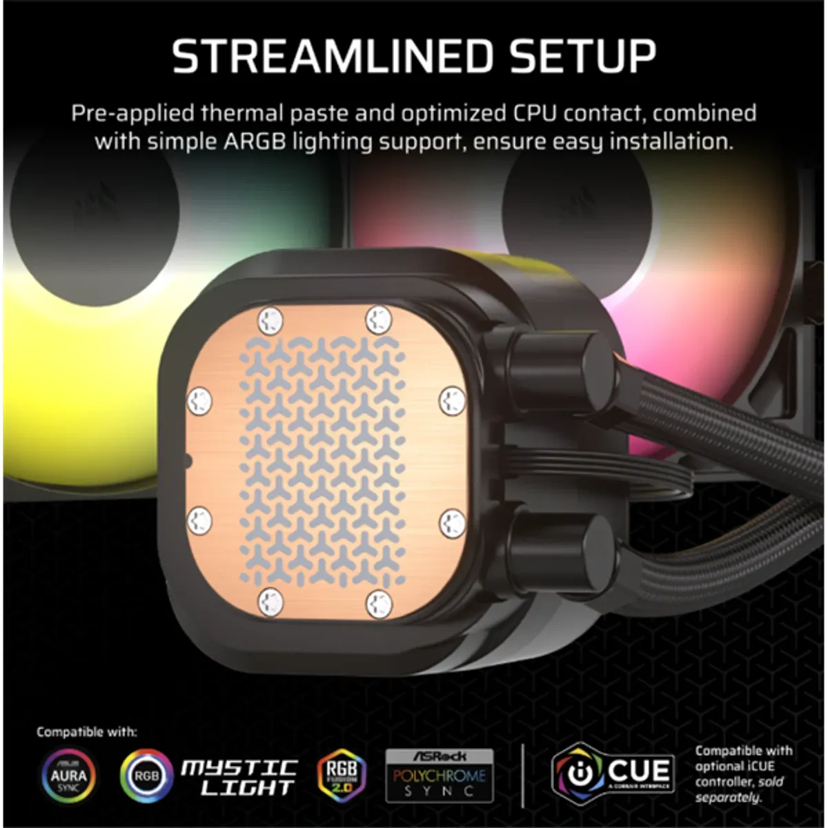CORSAIR CW-9060092-WW Nautilus 240 RS ARGB vízhűtő 2 ventilátor 240mm radiátor #3