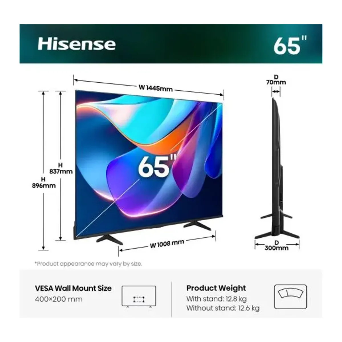 HISENSE 65A6S A6S 4K UHD okostévé AI Upscaler Dolby Vision VRR ALLM #2