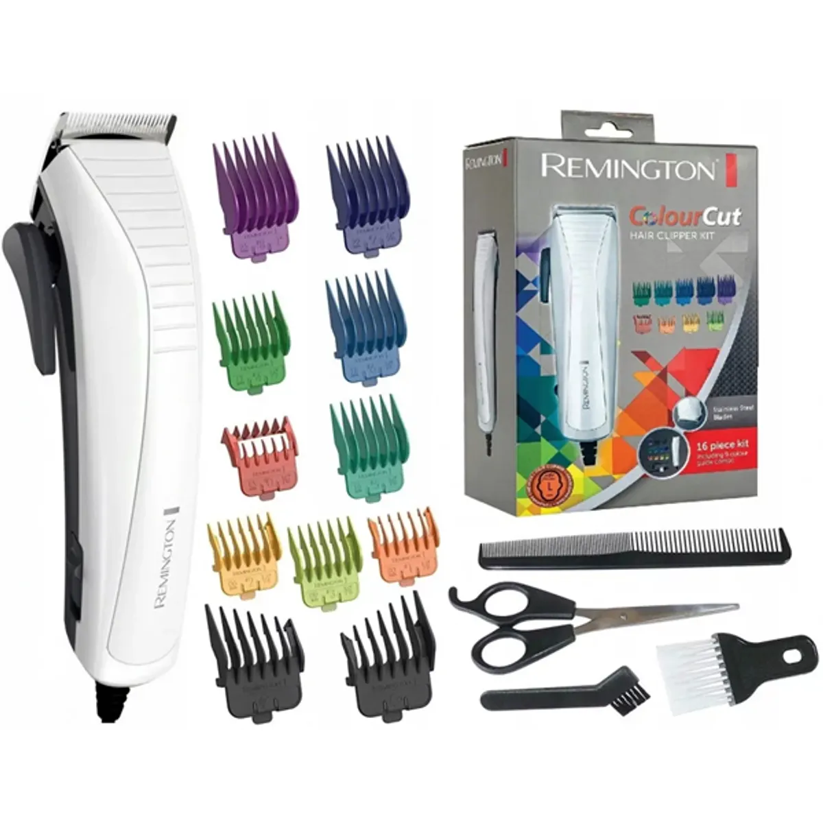 Remington HC5035 ColourCut hajvágó 16 részes készlet, 9 színkódolt vezetőfésű, 1,5-25 mm, rozsdamentes pengék #2