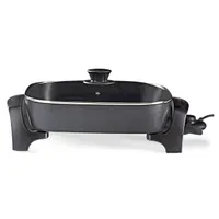 Nedis FCSP110EBK40 elektromos serpenyő négyszögletes 40 cm - állítható hőfok, tapadásmentes bevonat, edzett üvegfedél, mosogatógépben mosható #1