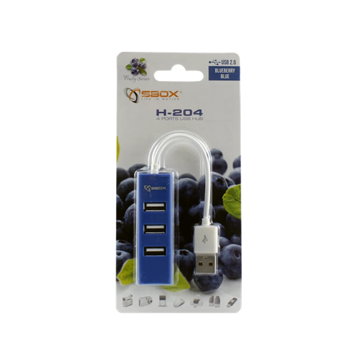 SBOX H-204BL USB 2.0 4-portos hub Plug and Play #3