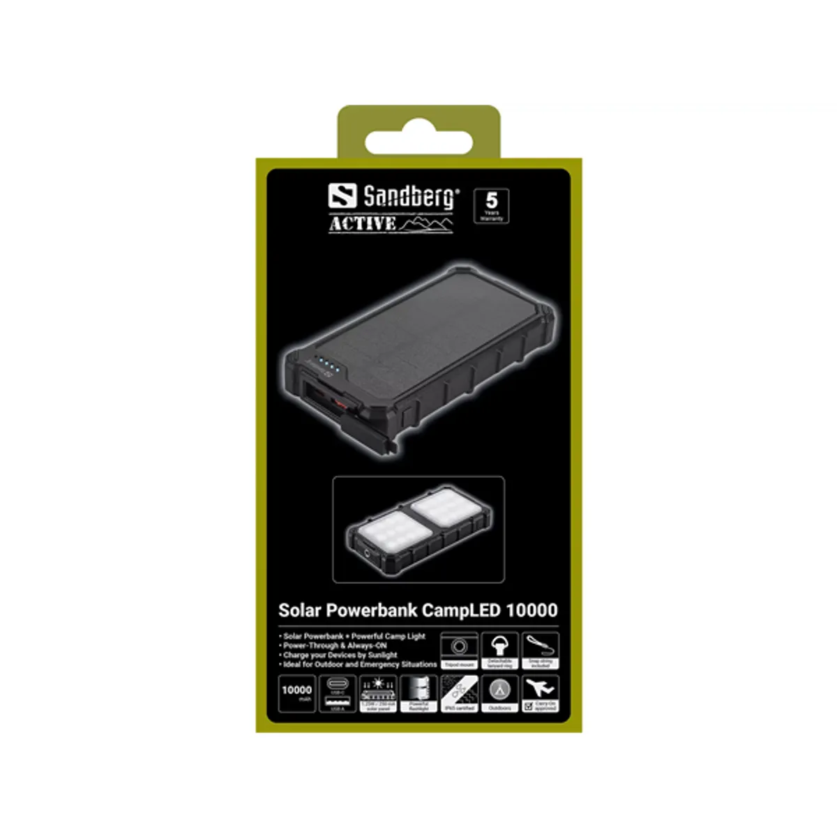 Sandberg 421-23 Akkubank Solar Powerbank CampLED 10000mAh #7