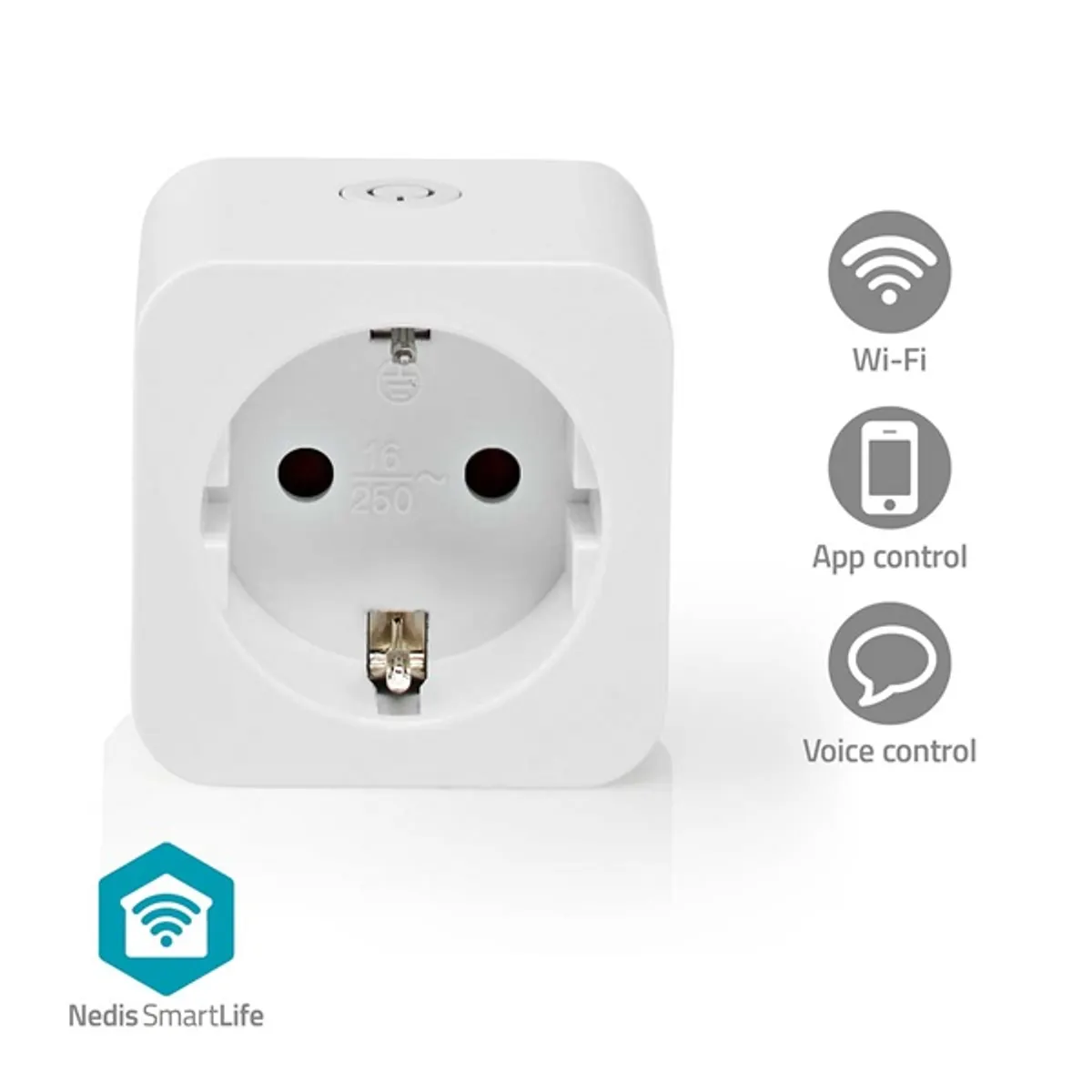 NEDIS WIFIP121FWT SmartLife intelligens csatlakozó WiFi 3680 W 16 A Type F fehér IP21 fogyasztásmérő #1