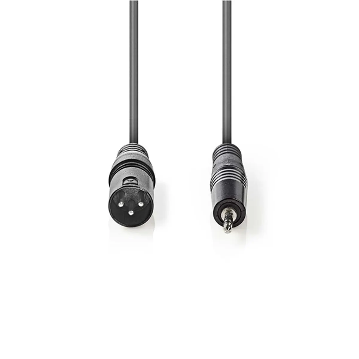 NEDIS COTH15300GY15 szimmetrikus audió kábel 3,5 mm jack 3-tűs xlr 1,5 m nikkelezett PVC sötét szürke #1