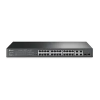 TP-LINK SL2428P TL-SL2428P 28-portos PoE switch teljesen menedzselt Layer 2 24 PoE-port, 2x kombinált Gigabit RJ45 SFP uplink, rack-mount, 250 W