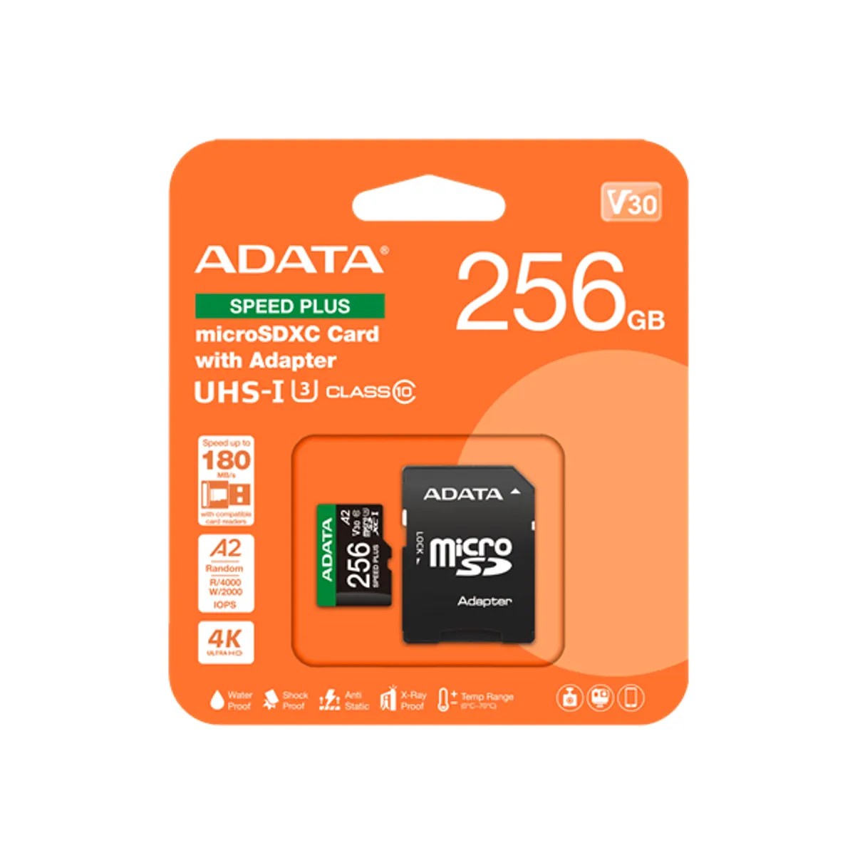 ADATA UD256GUI3V30A2SP-RA1 MicroSDXC memóriakártya 256GB UHS-I U3 V30 A2 #1
