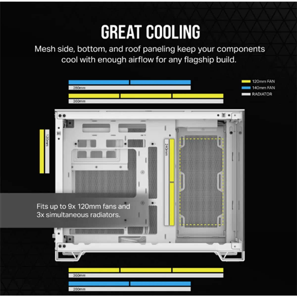 CORSAIR CC-9011266-WW 2500X Micro-ATX edzett üveg fehér #5