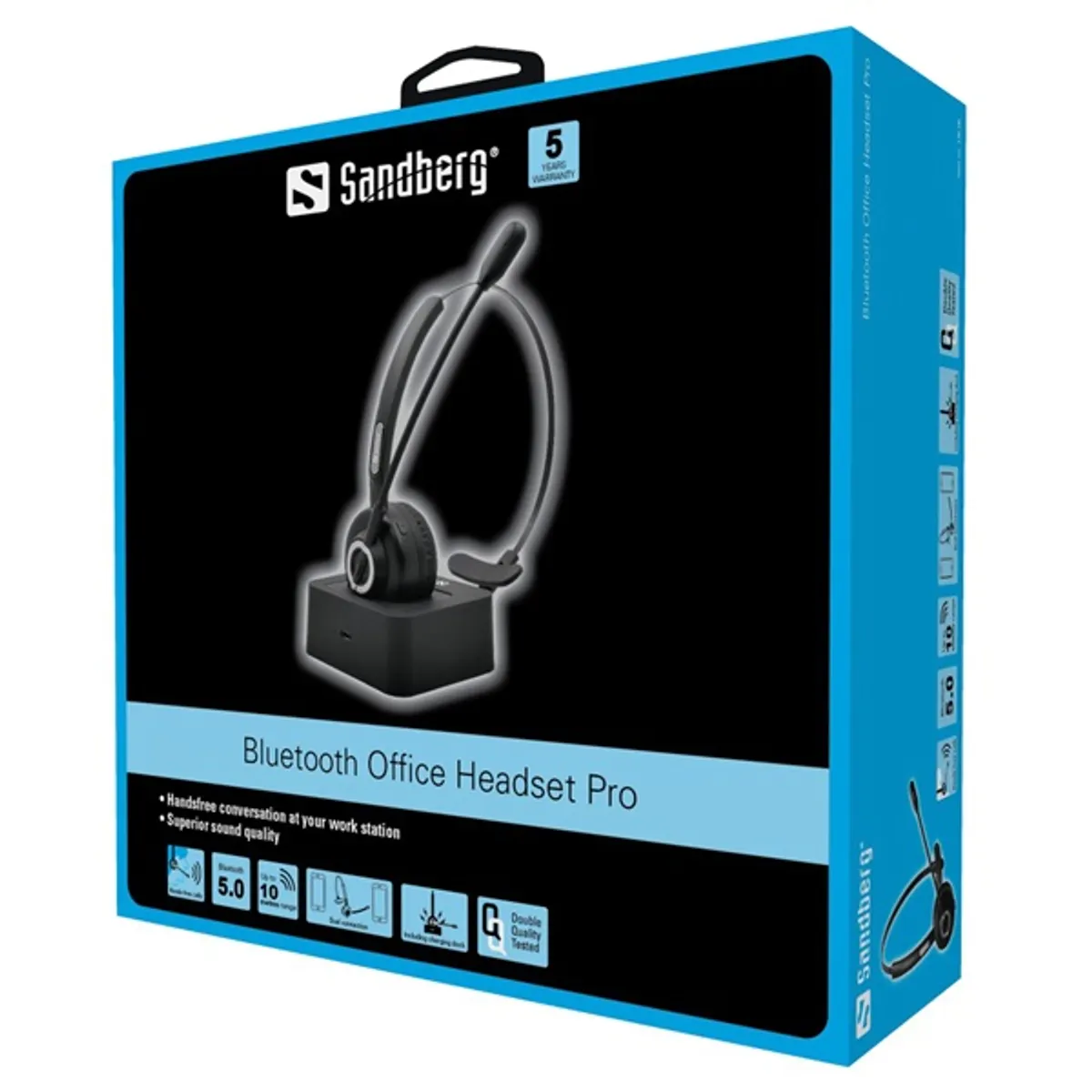 SANDBERG 126-06 Office headset pro Bluetooth 5.0 10 m beszédidő kb. 15 óra micro USB 180 mAh #2