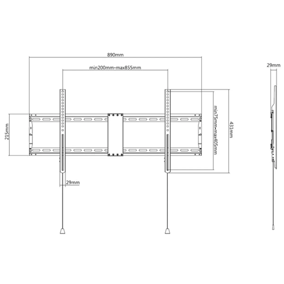 TECHLY ICA-PLB 948F falitartó 800x400mm VESA #3