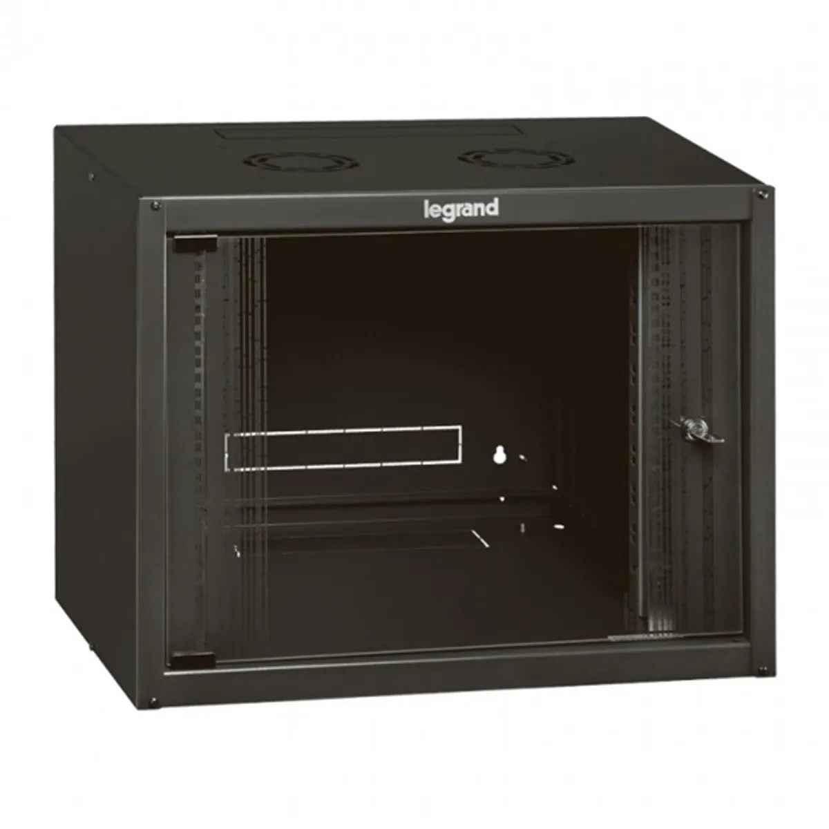 Legrand 646200 Linkeo fali rackszekrény 19" 6U 400mm antracit üvegajtós #1