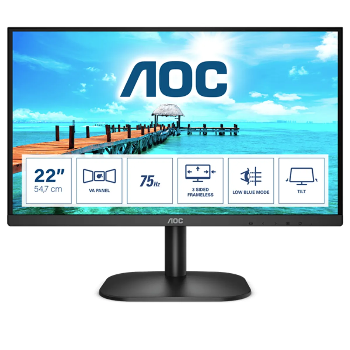 AOC 22B2HEU 22B2H 21.5" FHD VA 75 Hz 4 ms HDMI VGA 100x100 #1
