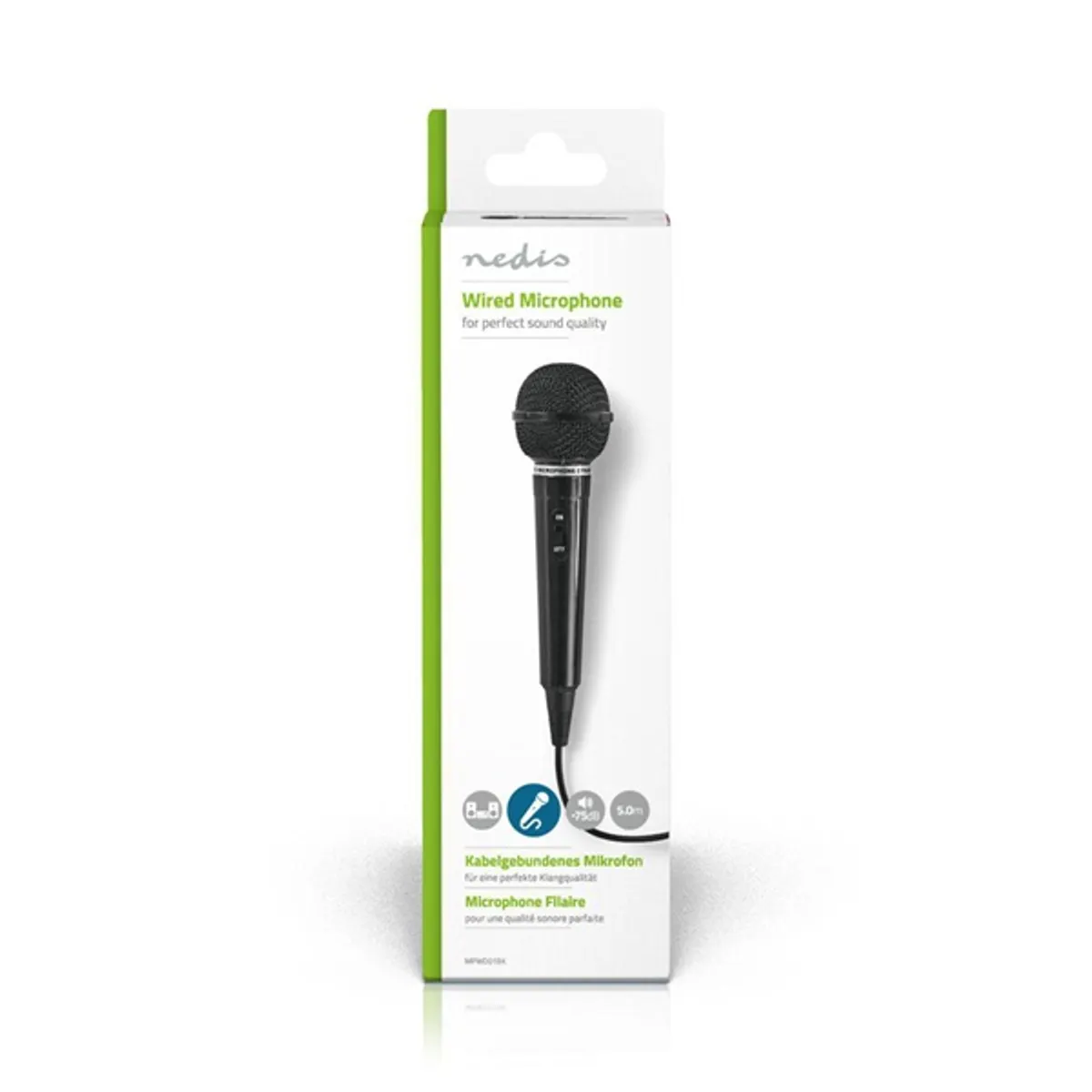Nedis MPWD01BK dinamikus mikrofon XLR 3 tűs kapcsoló 5 m 80 Hz-12 kHz -75 dB 600 ohm #3