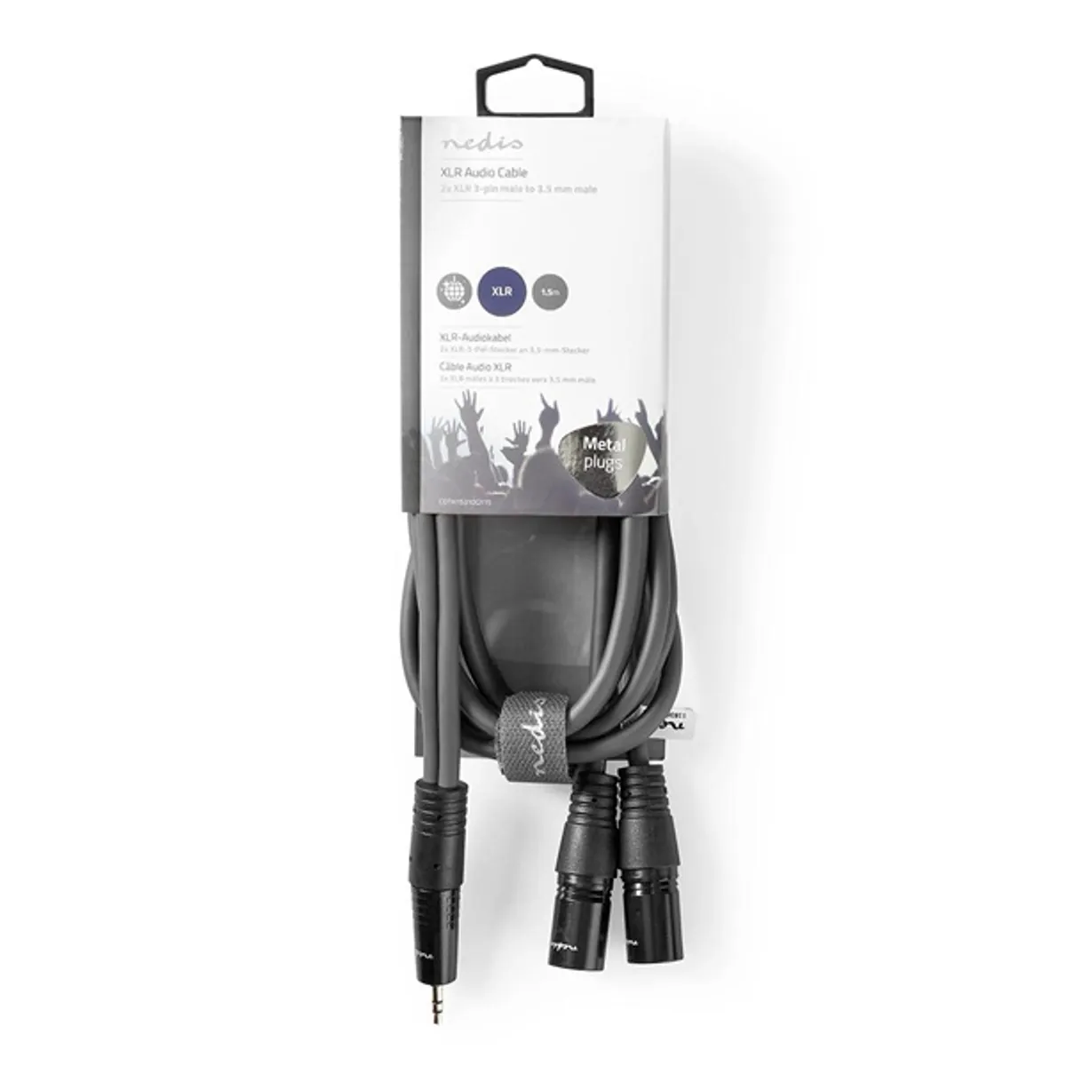 NEDIS COTH15310GY15 XLR audiókábel 2x XLR 3 tűs apa - 3,5 mm-es dugó 1,50 m sötétszürke #3