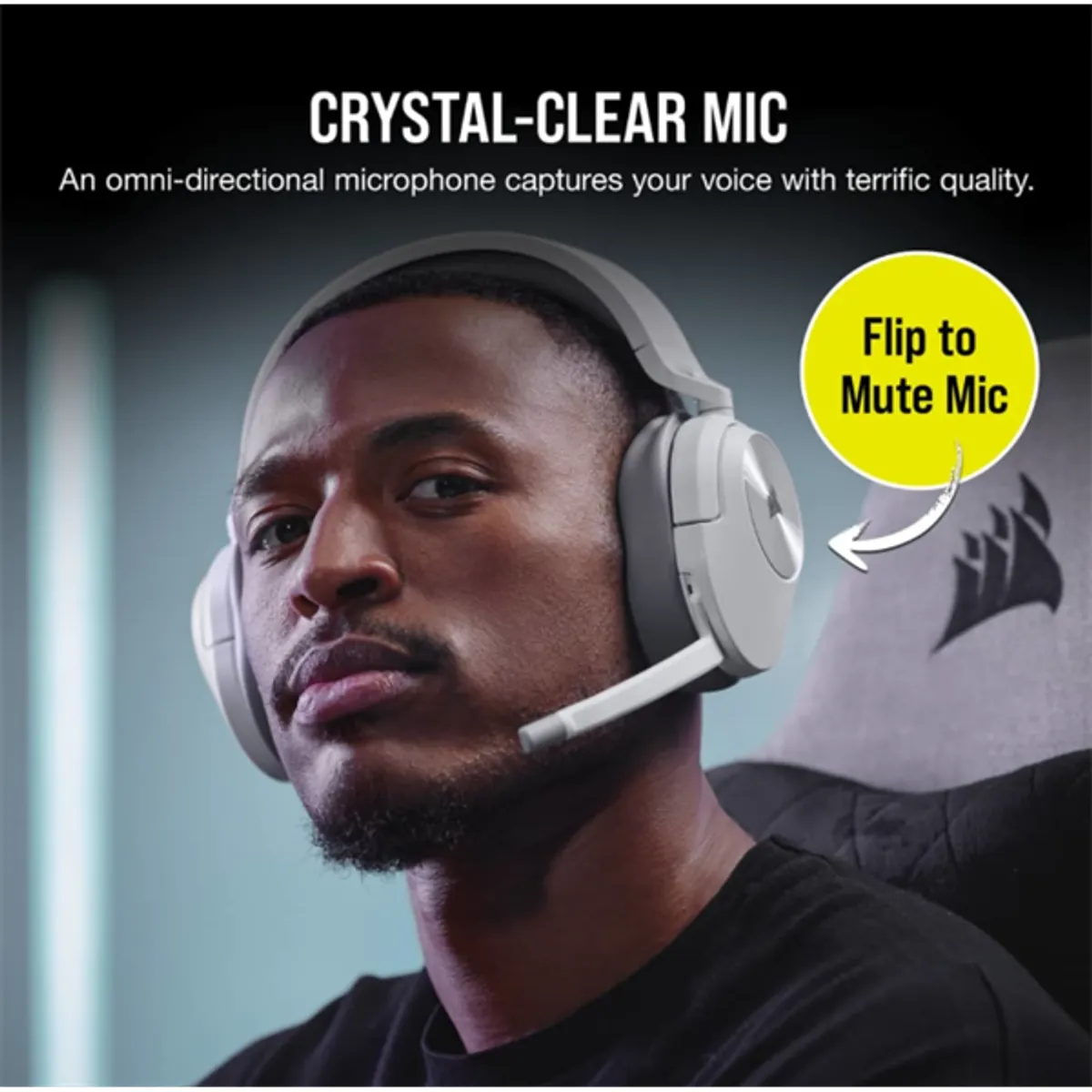 Corsair CA-9011281-EU HS55 Vezeték nélküli játékfejhallgató fehér 2,4 GHz Bluetooth Dolby 7.1 #5