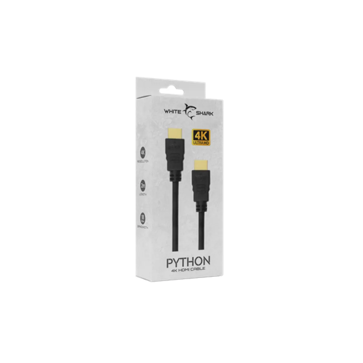 WHITESHARK PYTHON-2 HDMI kábel 2m fekete HDMI M-HDMI M #2