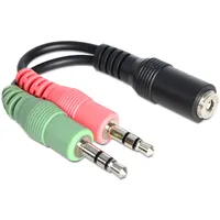 DELOCK 65459 Átalakító fejhallgatóhoz 3,5 mm jack 4pin 2x 3pin