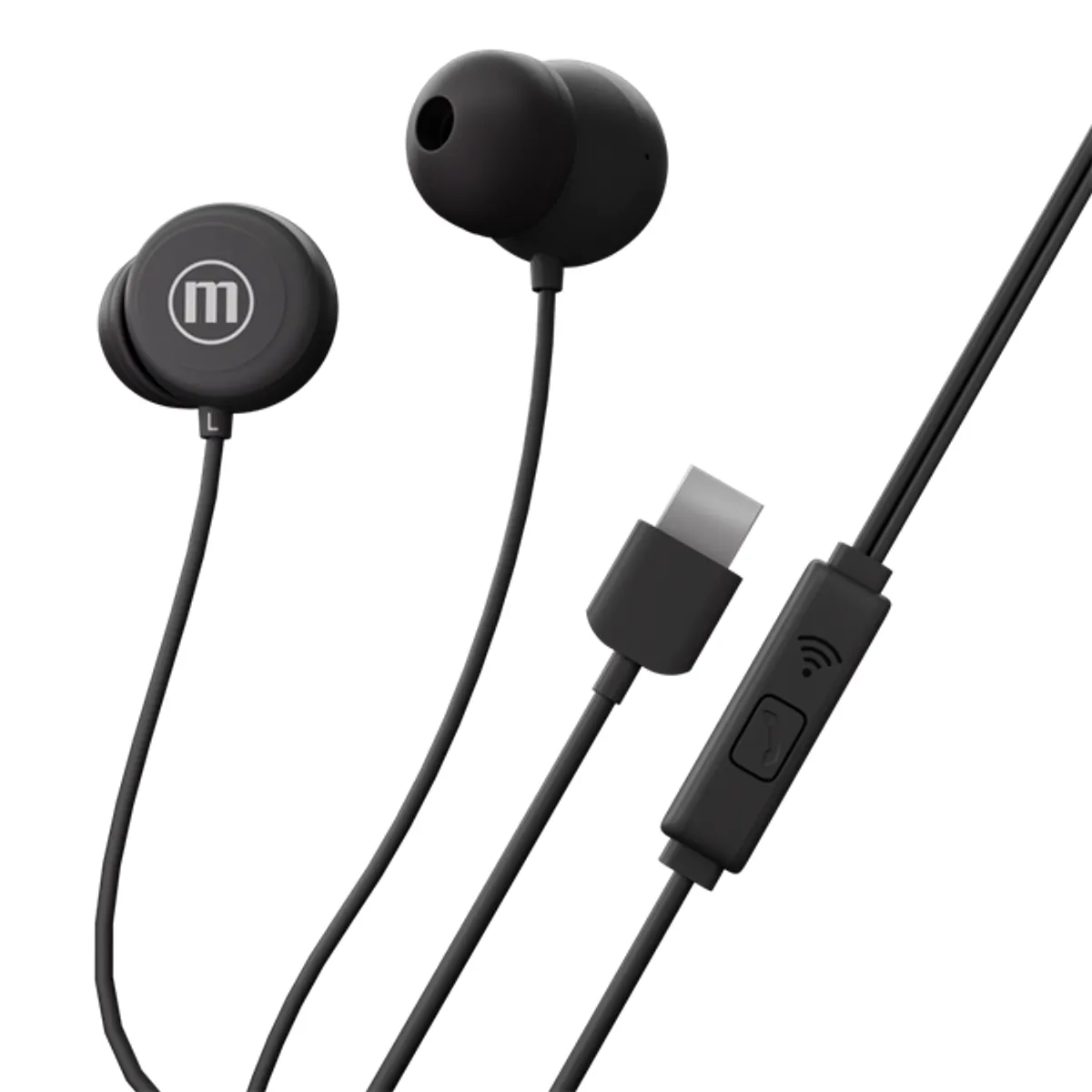 MAXELL 348594 fülhallgató USB-C mikrofonos vezetékes fekete sztereó #1
