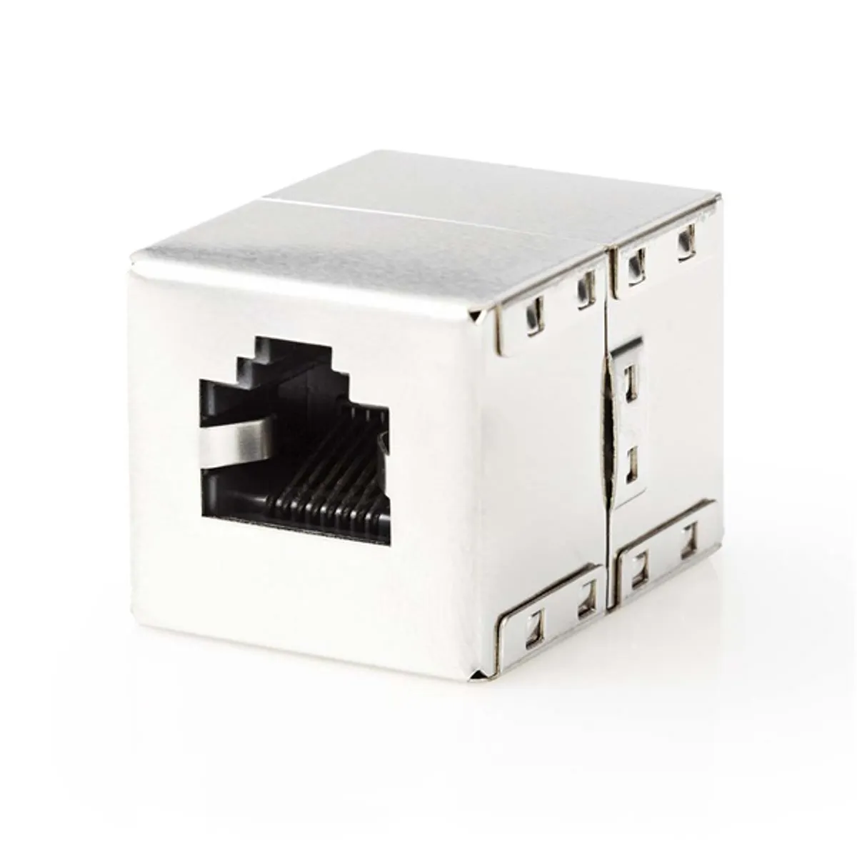 Nedis CCGB89011ME Cat5e és Cat6 RJ45 UTP toldó árnyékolt fém rendkívül lapos 0,3 mm átlátszó PCB lemez két RJ45 aljzat #1
