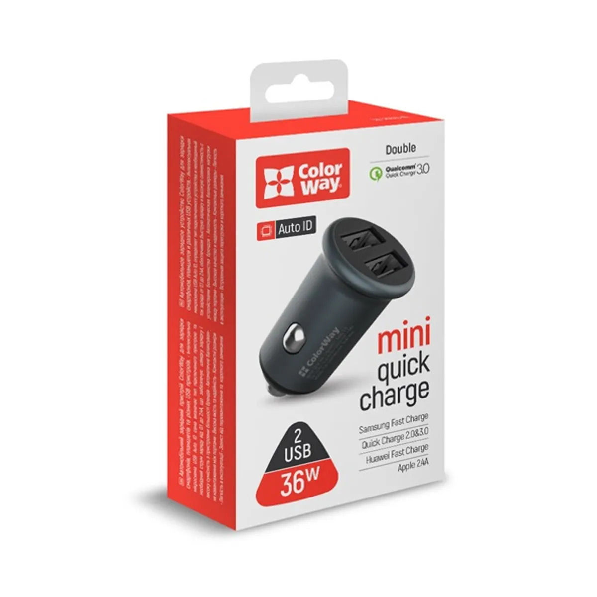 COLORWAY CW-CHA036Q-GR Autós töltő 2xQC3.0 36W 12-24V szürke #8