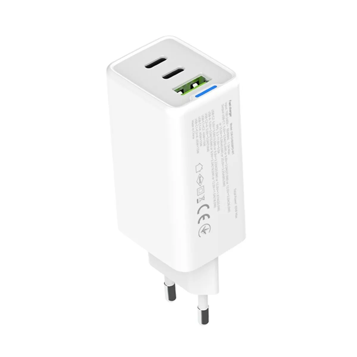 ColorWay CW-CHS058PD-WT GaN Mini 65W PD PPS 2x USB-C 1x USB-A töltő fehér #4