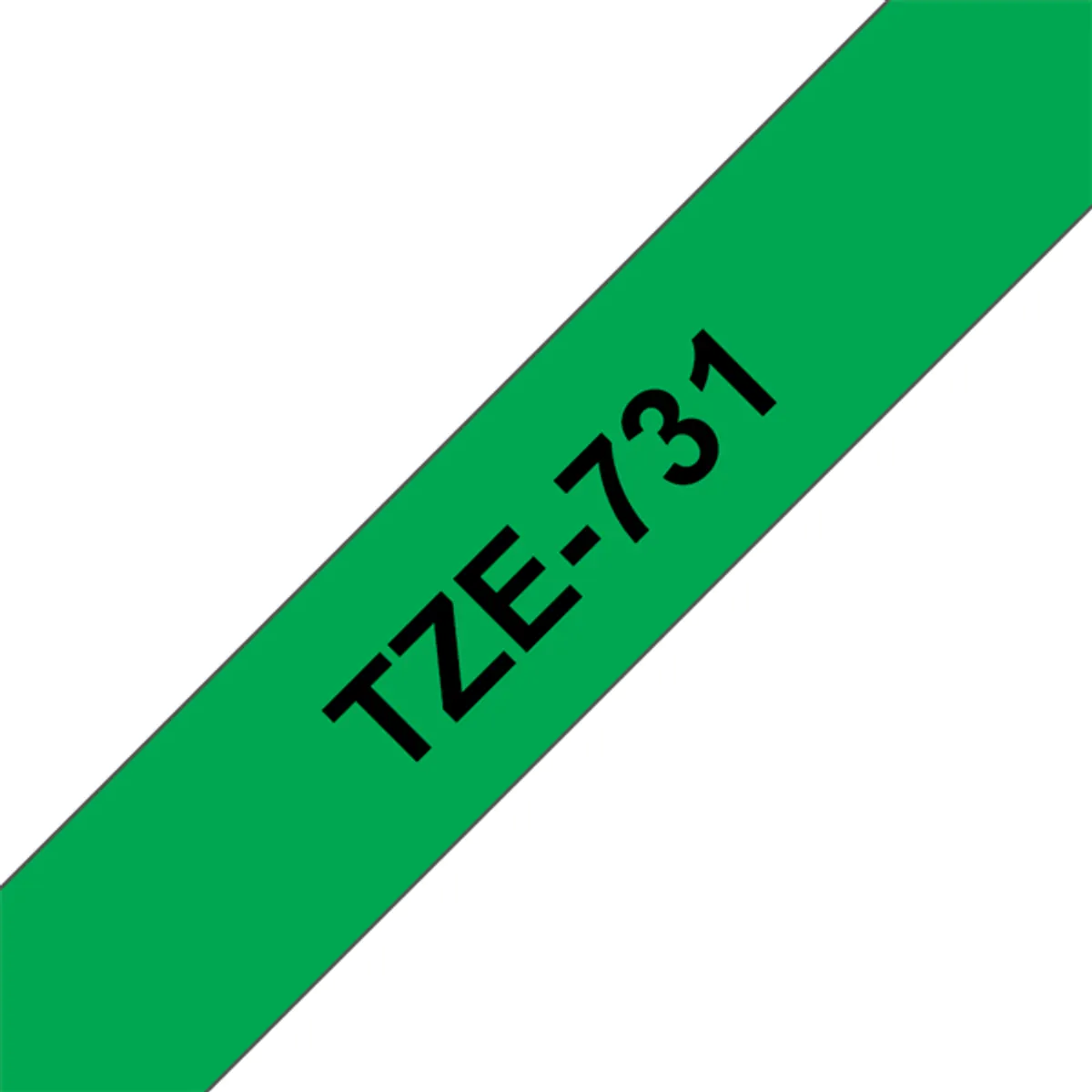 BROTHER TZE731 laminált nyomtatószalag 12mm 8m zöld alapon fekete #1