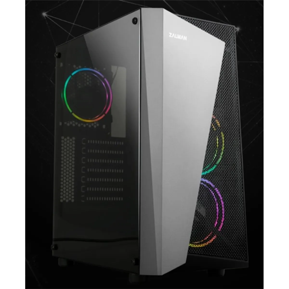 Zalman S4 PLUS ATX Mid Tower ablakos fekete 3x RGB USB 3.0 táp nélküli #1