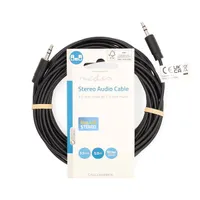 NEDIS CAGL22000BK50 sztereó 3,5 mm jack audiokábel 5 m nikkelezett csatlakozó