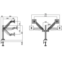 Multibrackets 7350022737181 M VESA Gas Lift Arm Dual Fehér 15-32" 75x75/100x100 dönthető forgatható asztali #5