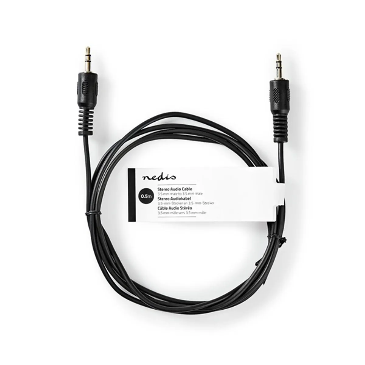 Nedis CAGT22000BK05 sztereó audió kábel 3,5 mm jack 0,5 m #1