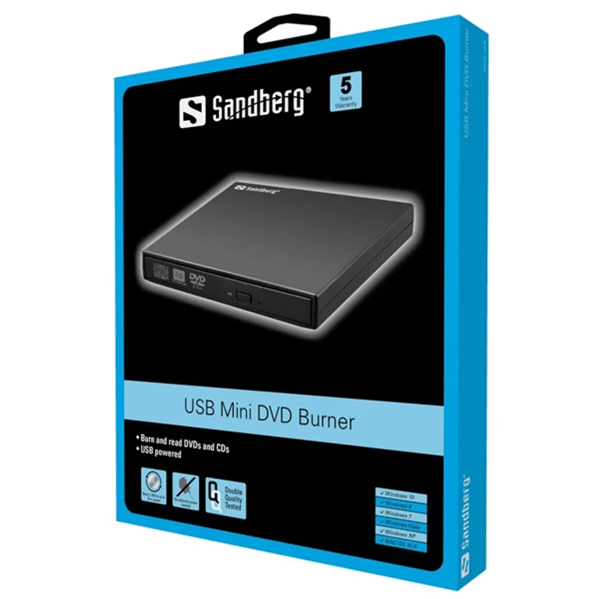 Sandberg 133-66 USB mini DVD író USB 2.0 fekete #2