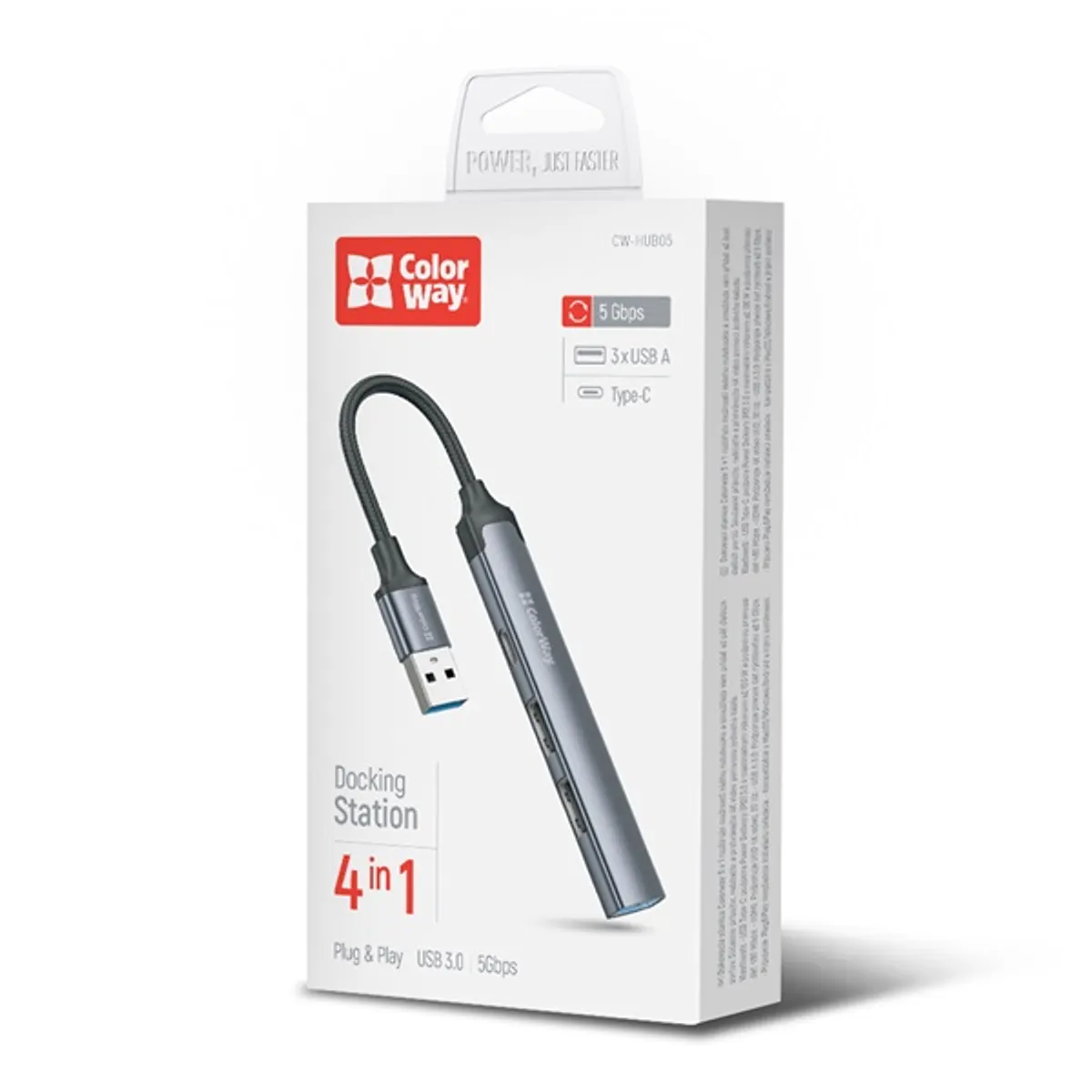 COLORWAY CW-HUB05 USB-elosztó 4-portos 2x USB-A 2.0, 1x USB-A 3.0, 1x USB-C 2.0 #10