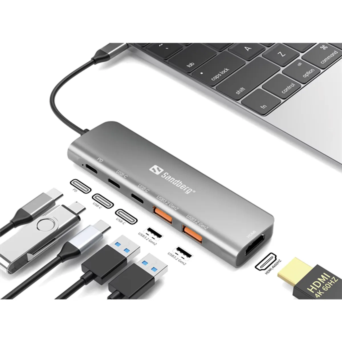 Sandberg 136-65 USB-C dokkoló HDMI 2x USB-A 2x USB-C PD100W 4K60Hz #2