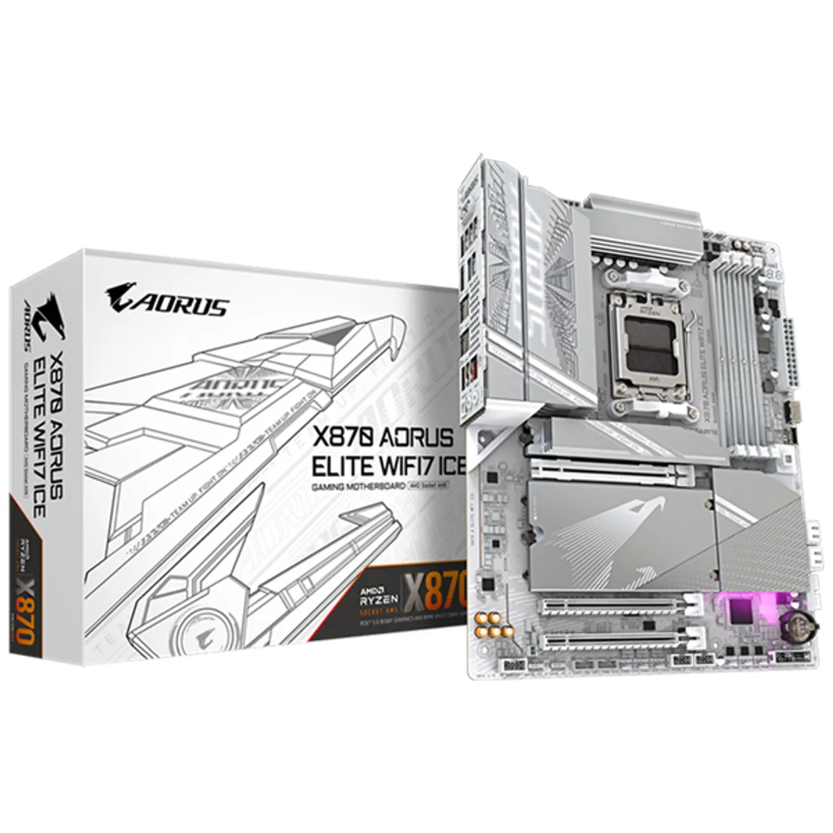 Gigabyte X870 AORUS Elite WIFI7 ICE Aorus Elite AM5 foglalat DDR5 256 GB 2.5 GbE WiFi 7 4x M.2 ATX #1