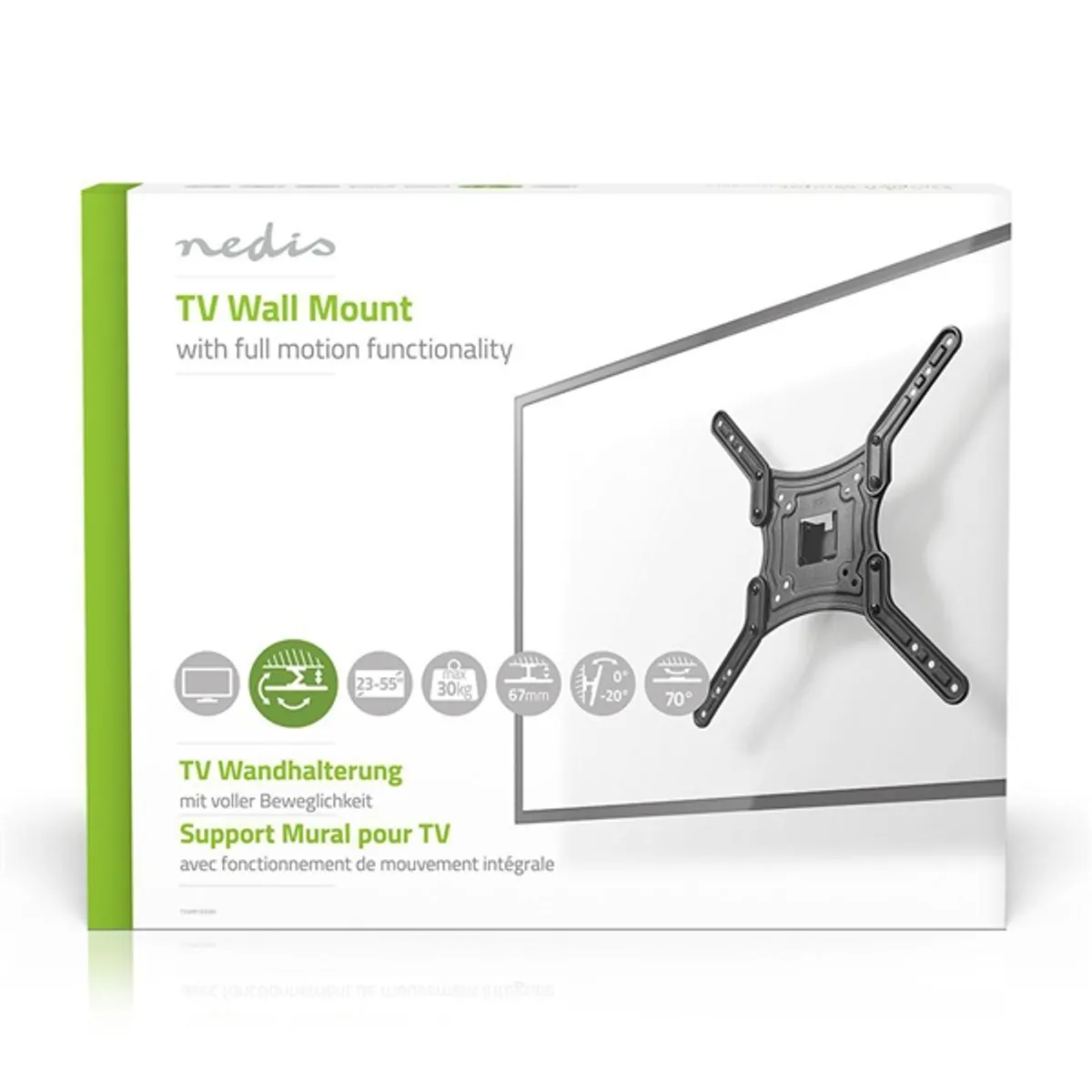 Nedis TVWM1330BK fali tv-tartókonzol 23-55" max teherbírás 30 kg dönthető, forgatható, 1 forgáspont #5