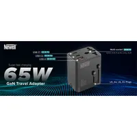 NEWELL NL3821 GaN utazó töltő 65W 2x USB-C 1x USB-A kivehető dugók 100-240V #6