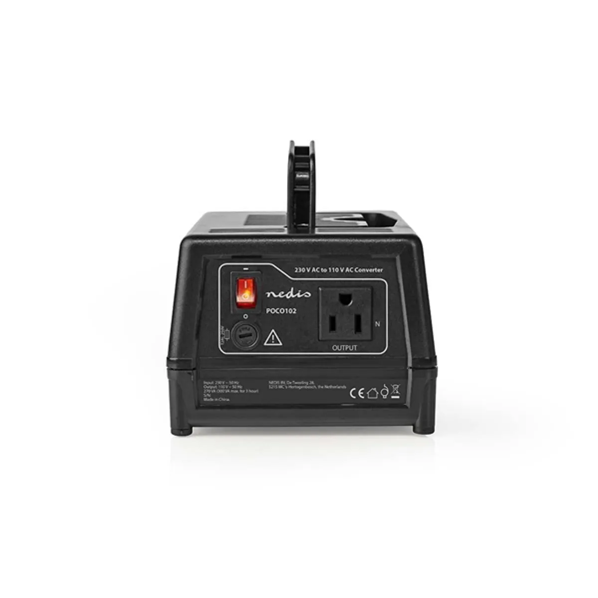 Nedis POCO102 feszültségátalakító 230 V AC - 110 V AC 270 W földelt USA kimenet asztali kivitel fogantyúval #2