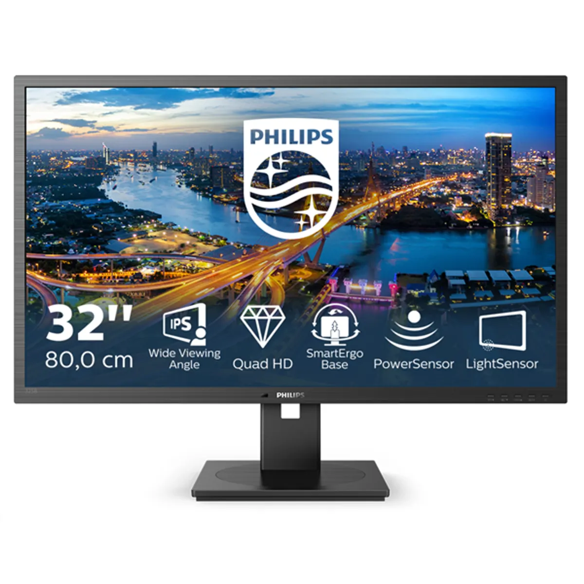 PHI MON 325B1L-00 monitor 31.5" IPS 2560x1440 75 Hz HDMI DP USB beépített hangszóró beépített tápegység VESA 100x100 #1