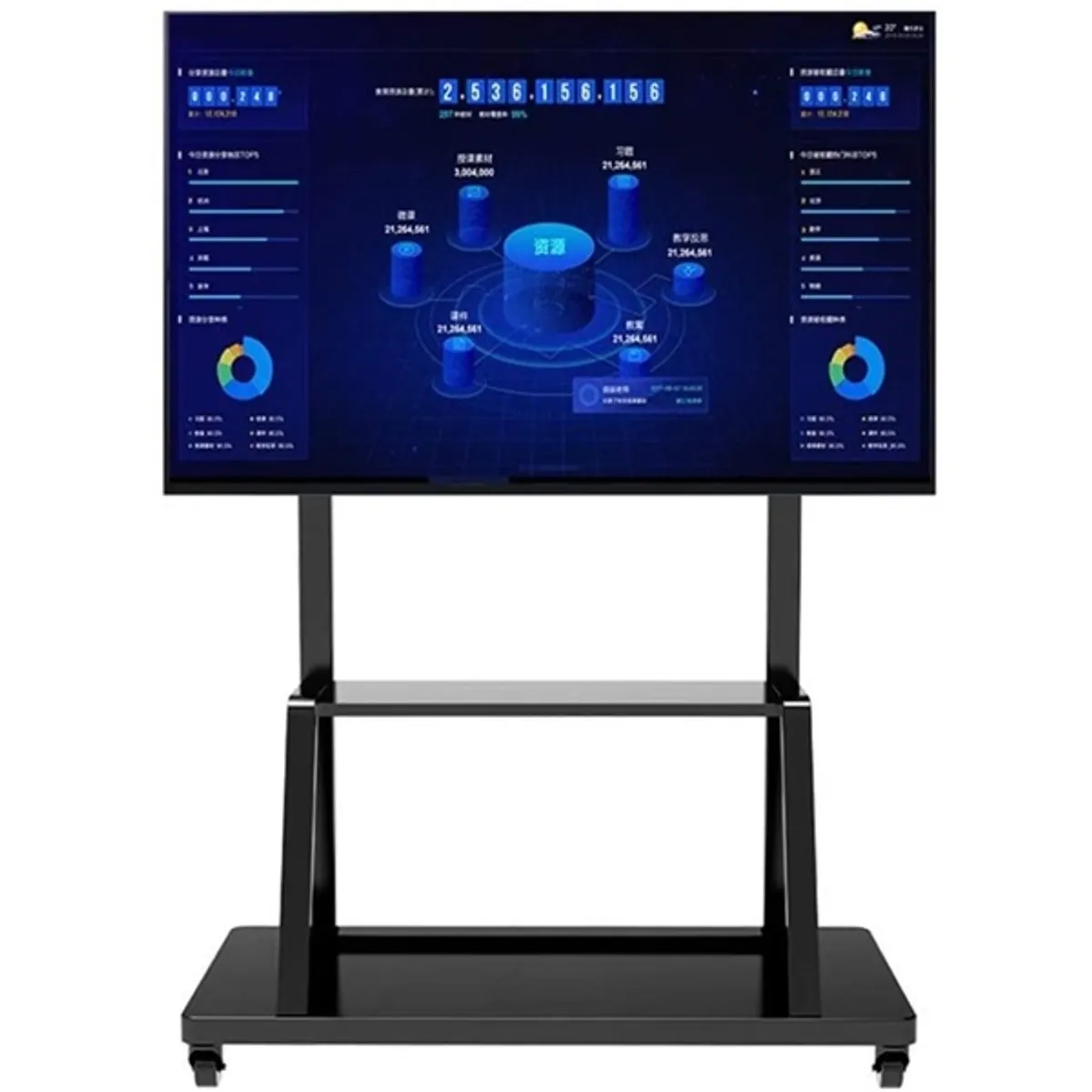 Techly ICA-TR30 mobil tévétartó 55-100" LED LCD, VESA 800x600, max 150 kg, 2 pozícióban állítható magasság, kerekes talp fekete #2