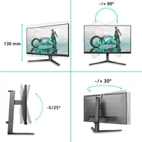 Phi Mon 27M2N3800A/00 27" ips uhd 3840x2160 1ms 320 hz hdr hdmi dp dönthető forgatható fali 100x100 állítható magasság 450 nit #7
