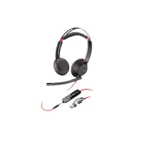 HP POLY 8X231A6 Blackwire 5220 mikrofonos fejhallgató 3,5 mm-es audiocsatlakozó USB Type-C USB Type-A fekete vezetékes