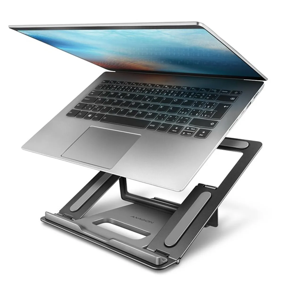 Axagon STND-L notebook állvány 10"-16" alumínium, négy állítható pozíció, 90-113 mm, csúszásmentes bevonat #1