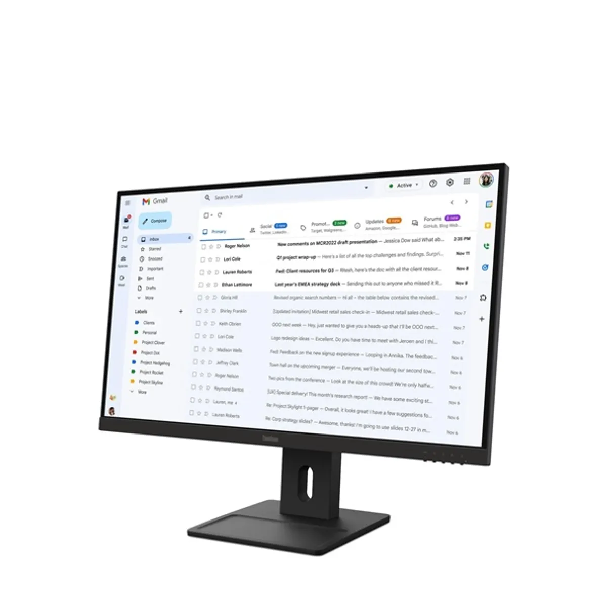 LENOVO-COM 64BCMAT4EU monitor 27" IPS 1080p 100 Hz 4 ms 300 lumen 1x HDMI 1.4 1x DP 1.2 1x VGA VESA 100x100 állítható magasság dönthető forgatható pivot beépített tápegység hangszóró #3