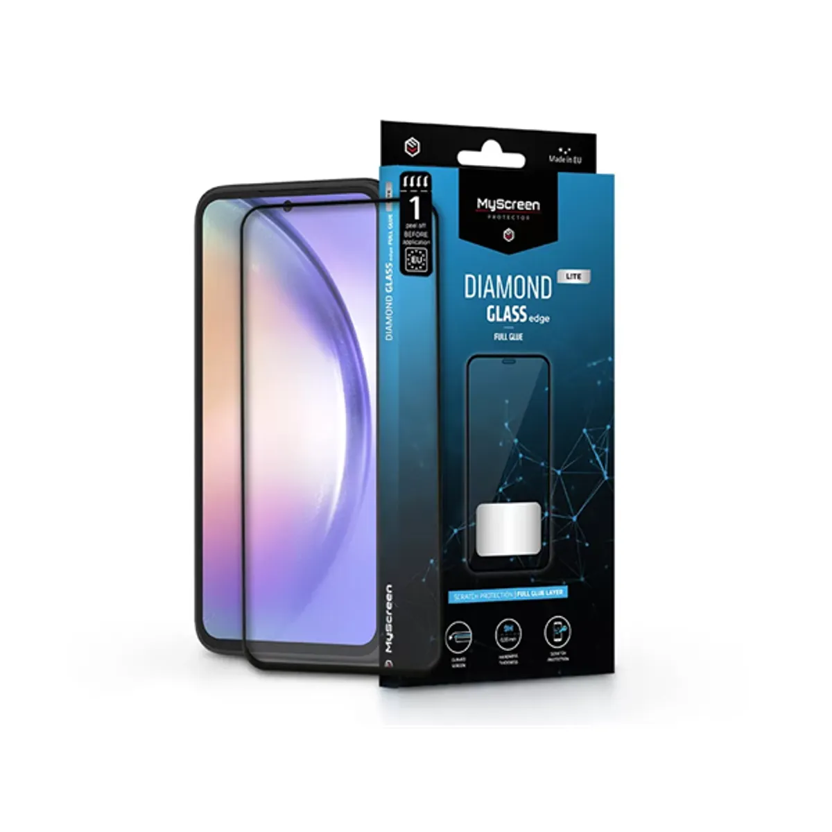 MyScreen LA-2315 Diamond Glass Lite Edge 2.5D Full Glue Galaxy A54 5G fekete kerettel #1