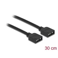 Delock 86013 argb 3pin 5v fekete 30 cm női-női