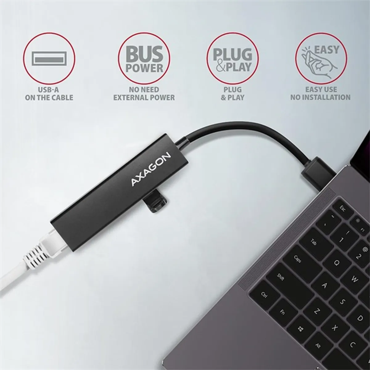 AXAGON HMA-GL3A 3-portos usb hub és gigabit lan usb 3.2 gen 1 #4