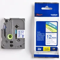 BROTHER TZE233 laminált szalag Fehér alapon kék 12mm 8m #2