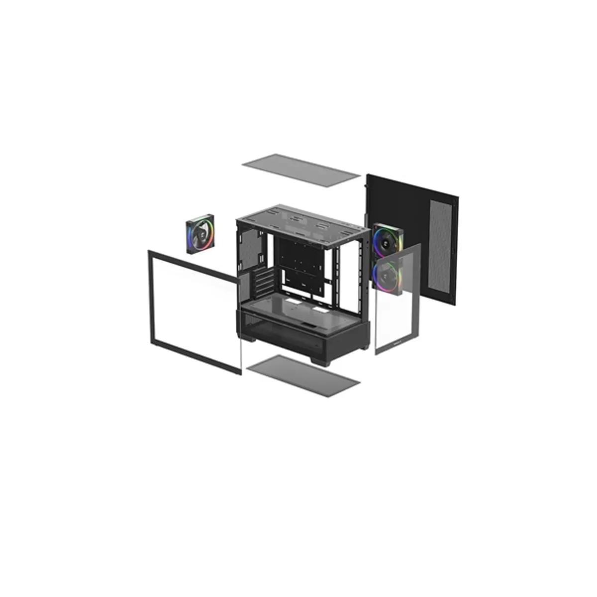 DEEPCOOL R-CG380-BKAGM3-G CG380 3F Micro-ATX üvegfalú fekete táp nélkül #3