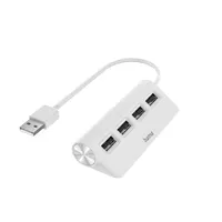 HAMA 00200120 USB hub 4-portos USB 2.0 fehér integrált kábel busz tápellátású